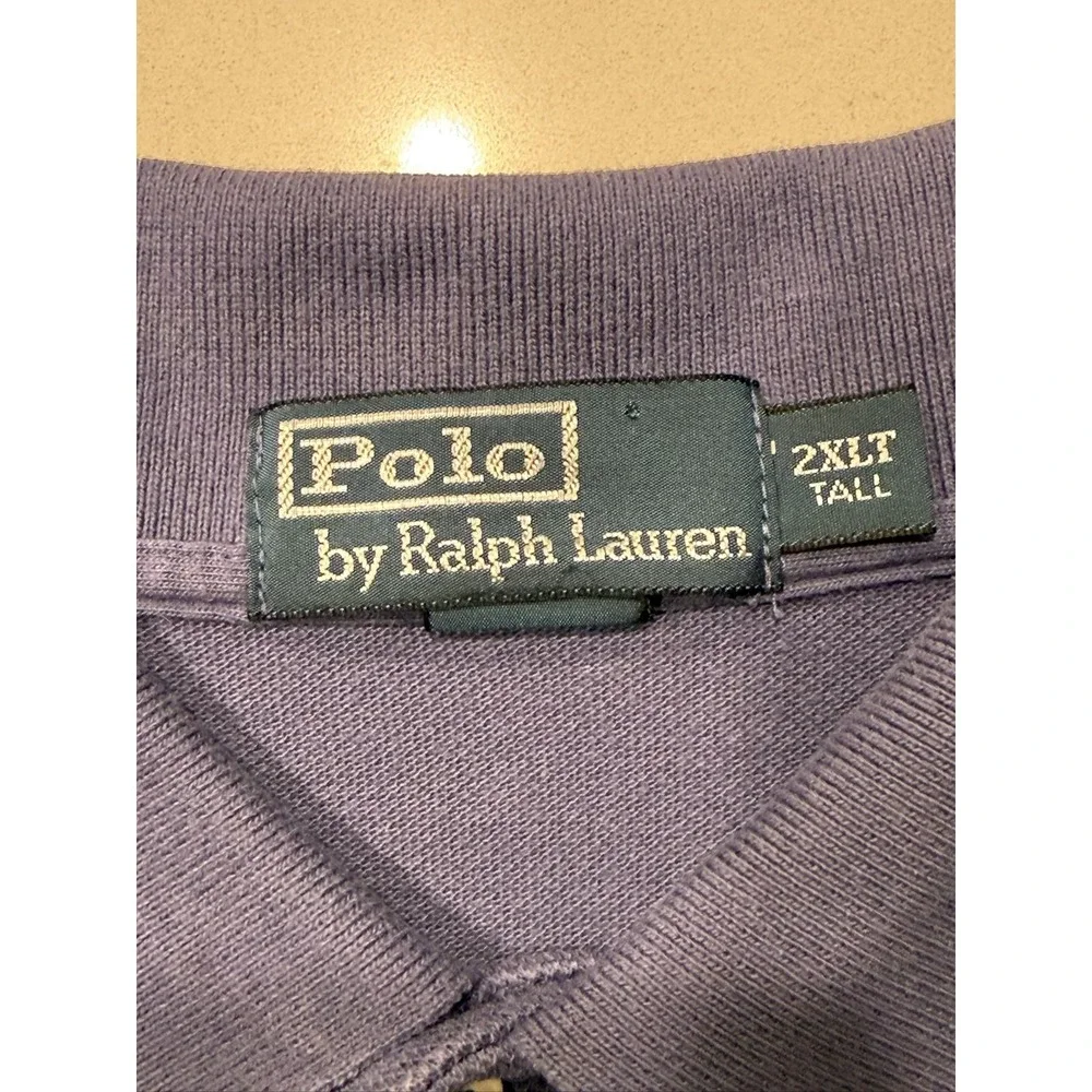 Polo Ralph Lauren Iconic Mesh Polo Shirt 2XLT Blue Cotton Red Logo